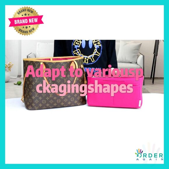 Felt Purse Organizer Insert Zipper Tote Shaper Speedy Neverfull Fit - Picture 8 of 8